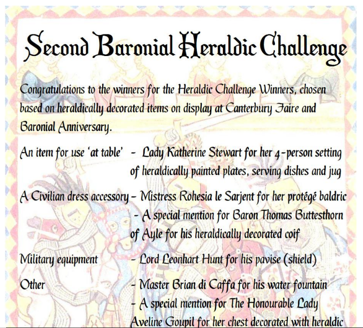 Second Heraldic Challenge winners part 1